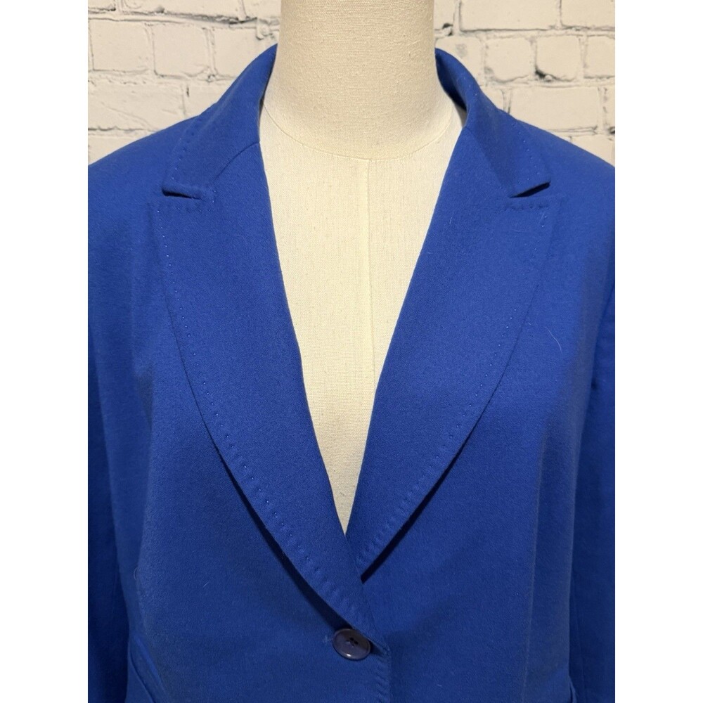 Talbots Wool Royal Blue Blazer Two Button Jacket Plus Size 18 - Picture 2 of 8